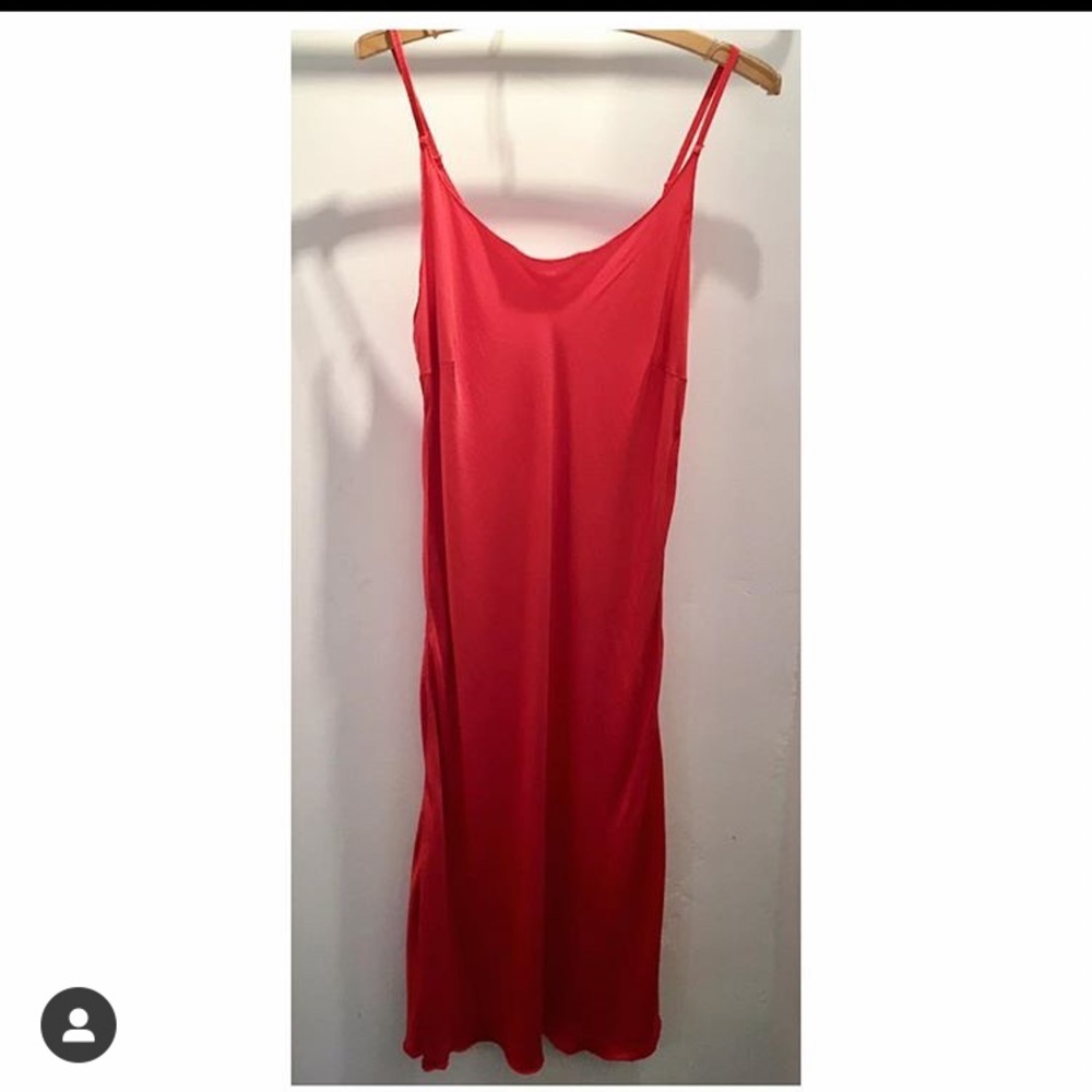 Silk mandarin orange slip dress